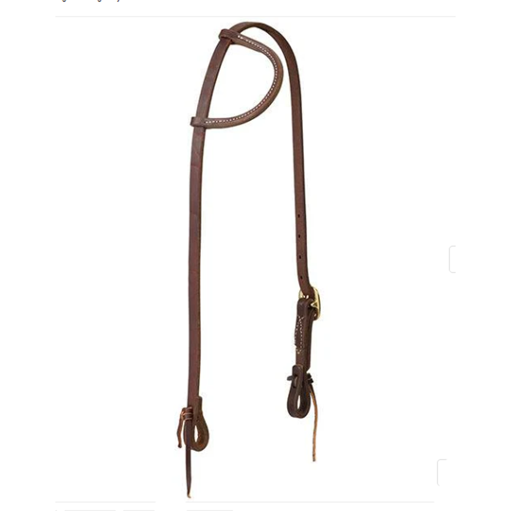 10-0721 Weaver Working Tack Single-Ply One Buckle Sliding Ear Headstalls with Tie Ends