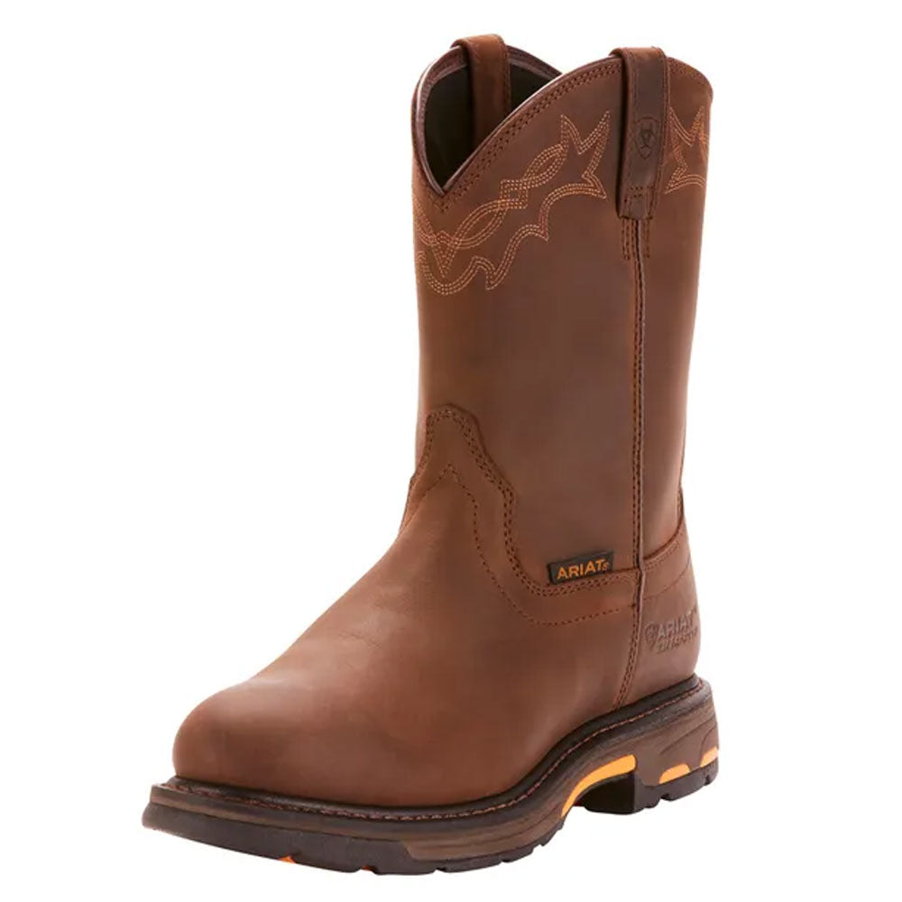 10001198 Ariat Mens WorkHog Waterproof Work Boot - Oily Distressed Brown