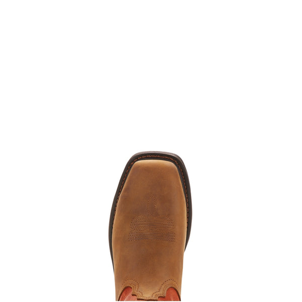 10006961 Ariat Men's Workhog Wide Square Steel Toe Work Boot - Dark Earth & Brick