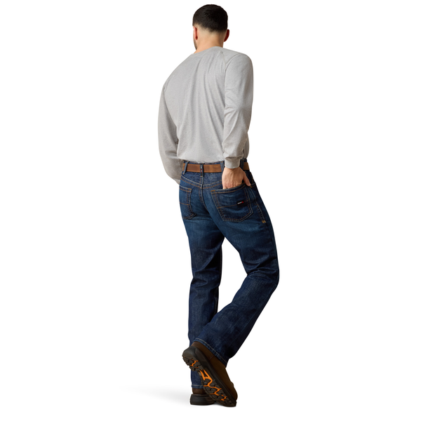 10012555 Ariat Men's FR M4 Flame Resistant Relaxed Basic Boot Cut Jean - Flint