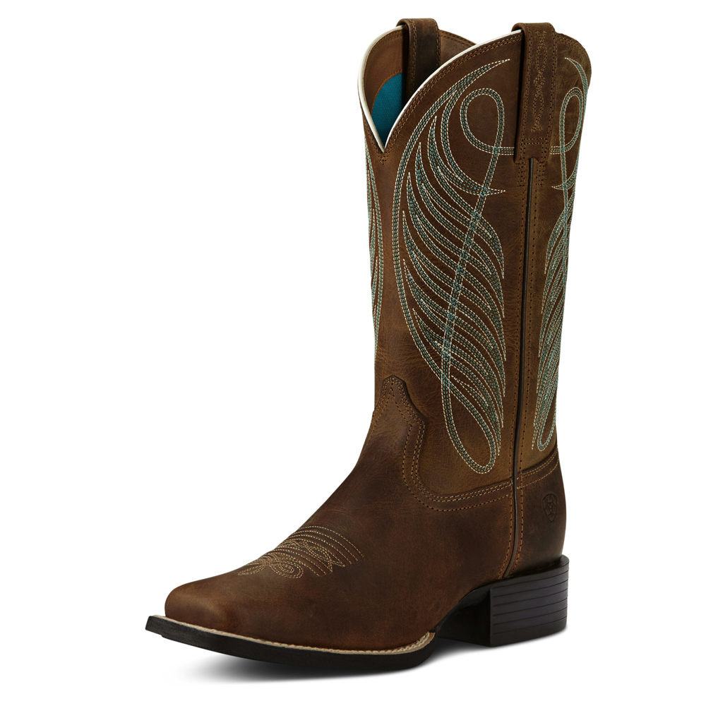Ariat Women's Round Up Wide Square Toe Cowboy Boots The Wire Horse