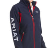 10019208 Ariat Women's Logo Team Softshell Jacket - Navy / Red