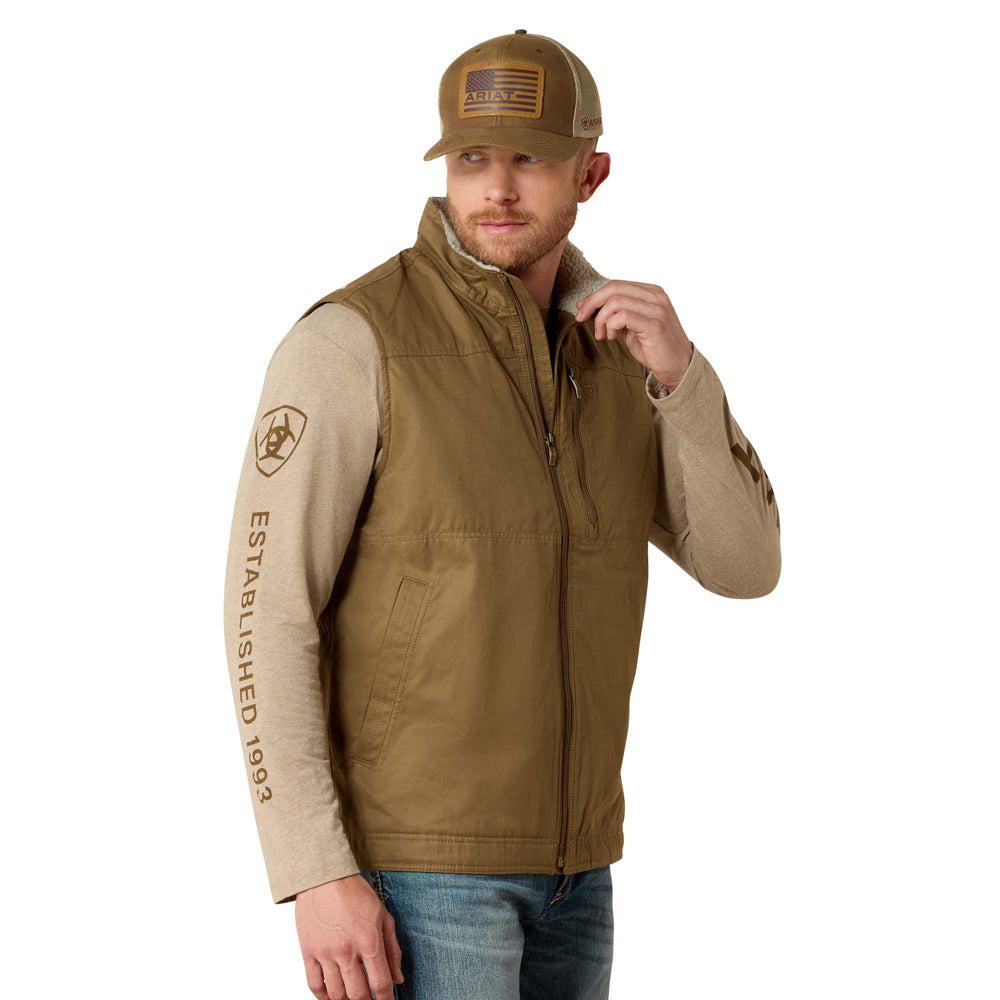10028416 Ariat Men's Grizzly Canvas Insulated Concealed Carry Vest - Cub