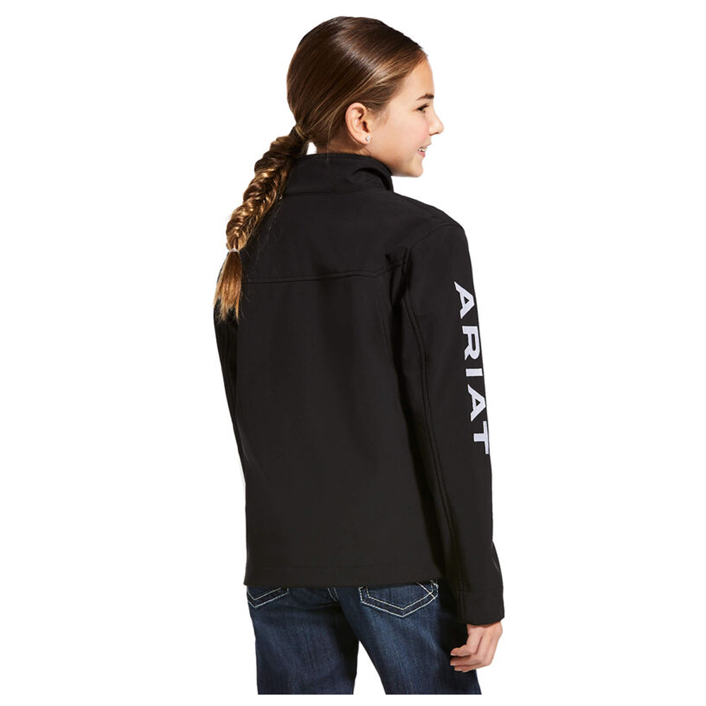 10028657 Ariat Youth New Team Softshell Jacket Black The Wire