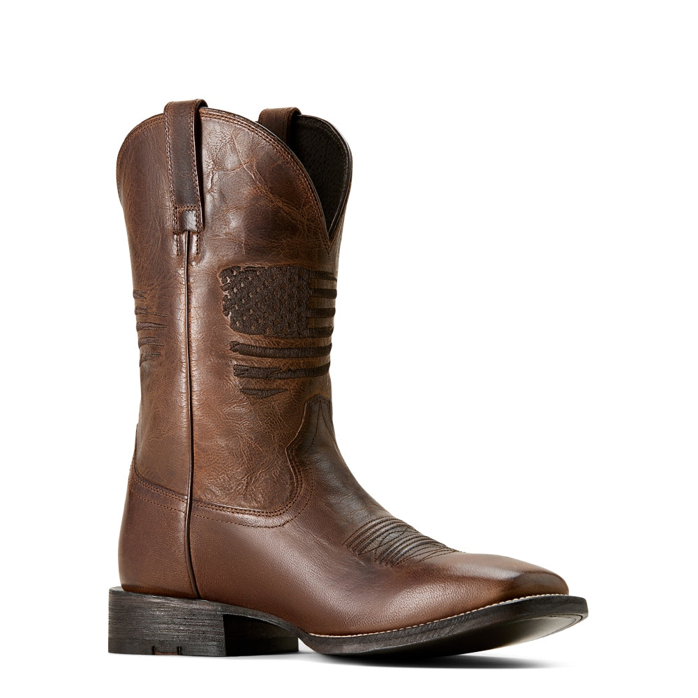 10029699 Ariat Men's Circuit Patriot Western Boot - Weathered Tan