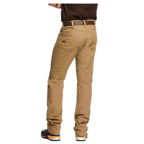 10030239 Ariat Mens Khaki Rebar M4 DuraStretch Made Tough Stackable Straight Leg Pant-