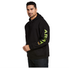 10032993 Ariat Men's Rebar Graphic Hooded Sweatshirt - Black / Lime