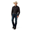 10020328 Ariat Men's Wrinkle Free Solid Long Sleeve Button Down Shirt - Black
