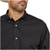 10020328 Ariat Men's Wrinkle Free Solid Long Sleeve Button Down Shirt - Black