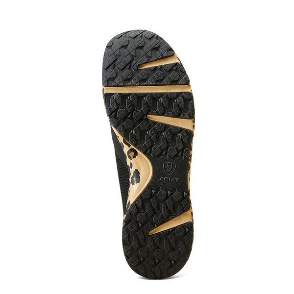 10042462 Ariat Women's Fuse Shoe - Black Mesh with Leopard Print Sole