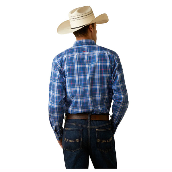 10044888 Ariat Men's Pro Jaxton Long Sleeve Western Snap Shirt - Blue