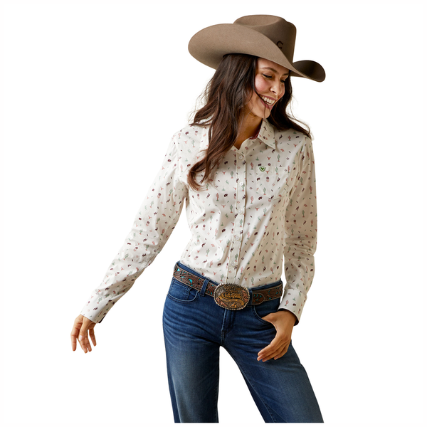 10044947 Ariat Women's Kirby Stretch Long Sleeve Western Shirt - Santa Fe