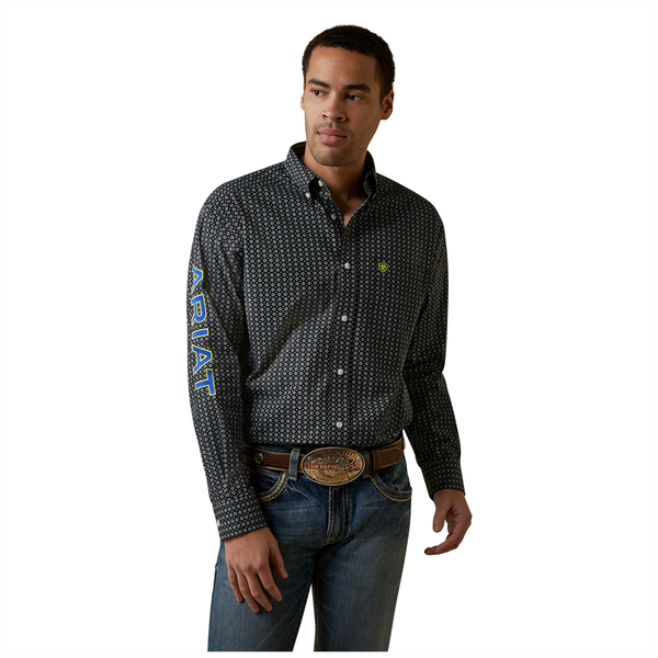 10045064 Ariat Men's TEAM Peyton Long Sleeve Western Shirt - Black