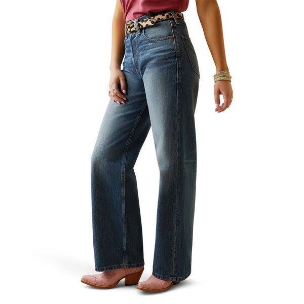 10045189 Ariat Women's Ultra High Rise Tomboy Wide Leg Jean- Moana