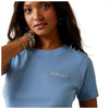 10045446 Ariat Women's Gila River Logo Short Sleeve Tee - Light Blue Heather