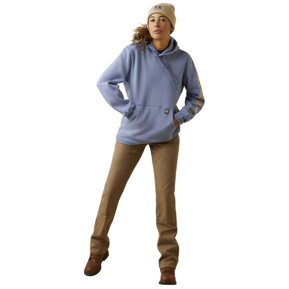 10046127 Ariat Women's Rebar Graphic Hooded Sweatshirt - Colony Blue