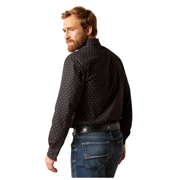 10046237 Ariat Men's Merrick Modern Fit Long Sleeve Western Shirt - Black