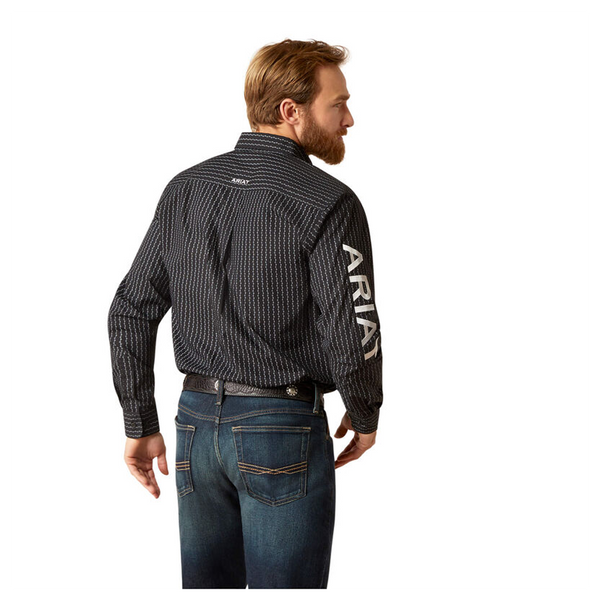 10046287 Ariat Men's Woodson TEAM Fitted Long Sleeve Shirt - Black
