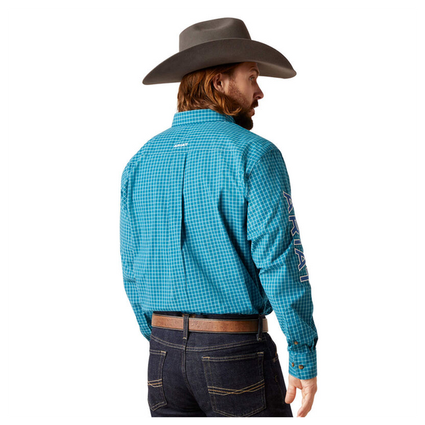 10046324 Ariat Men's Pro Series Team Wayland Classic Fit Buttondown Shirt - Blue