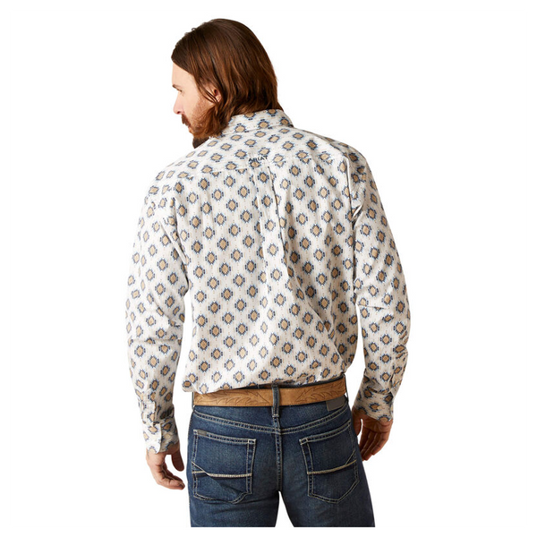 10046328 Ariat Men's Team Warner Classic Fit Long Sleeve Buttondown  Shirt - White