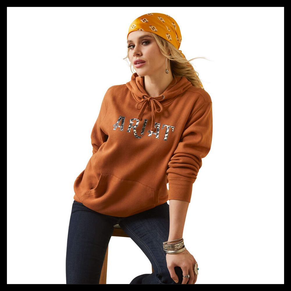 10046453 Ariat Women's REAL Cow Hyde Hoodie - Glazed Ginger