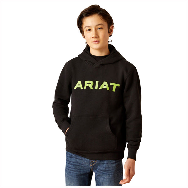 10046477 Ariat Boys Ariat Front Logo Hoodie - Black