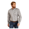 10046553 Ariat Men's Wrinkle Free Val Fitted Shirt - Eileen Grey