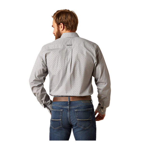 10046553 Ariat Men's Wrinkle Free Val Fitted Shirt - Eileen Grey