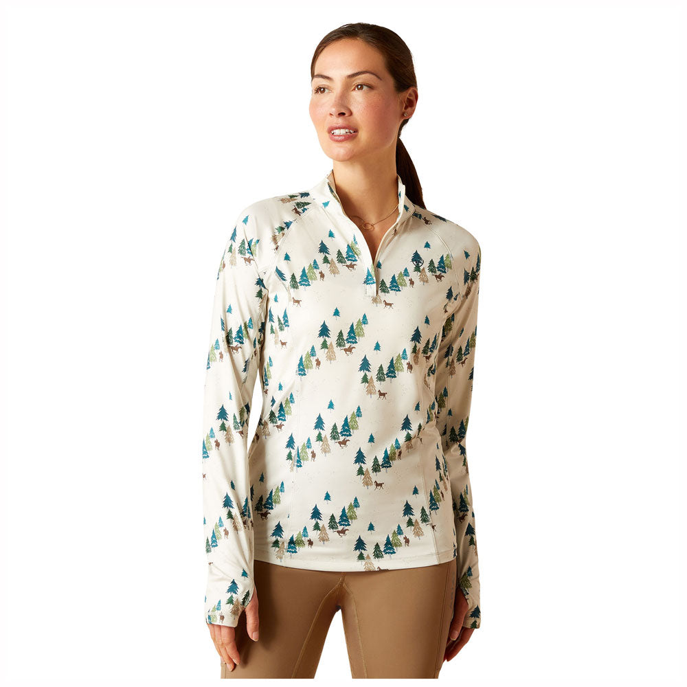 10046603 Ariat Womens Lowell 2.0 1/4 Zip Base layer - Forest Ride