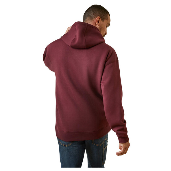10046663 Ariat Men's Rebar Graphic Hooded Sweatshirt - Malbec