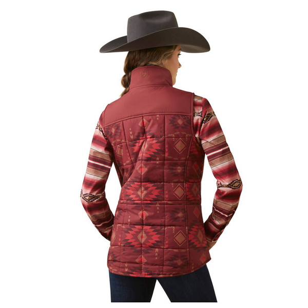 10046683 Ariat Women's Crius Insulated Carry Conceal Vest - Burnt Rose Print