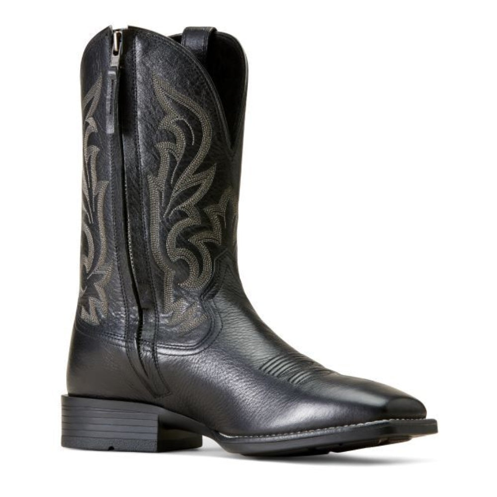 Ariat Men's Slim Zip Ultra Western Boots, Mens, 9, Black Deertan
