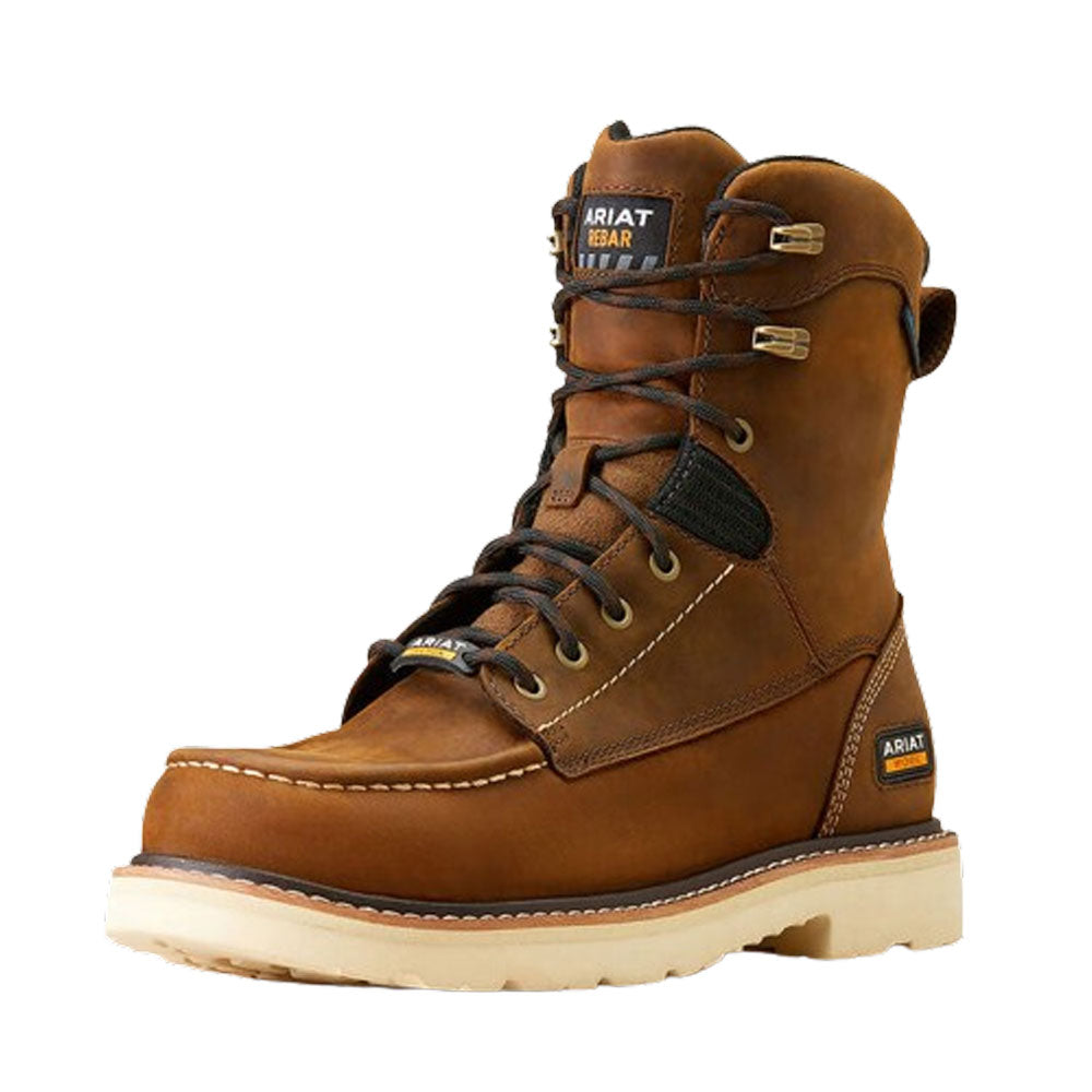 10047029 Ariat Mens' REBAR LIFT 8" Waterproof Work Boot- Distressed Brown