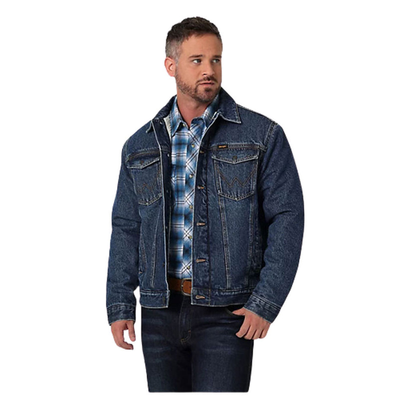 74288VD Wrangler Men's Retro Sherpa Lined Denim Jean Jacket