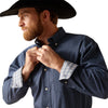 10047199 Ariat Men's Wrinkle Free Keagan Fitted Buttondown Shirt - Darkest Indigo