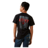 10047651 Ariat Boys Western Vertical Flag Short Sleeve T-Shirt - Black