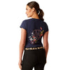 10048544 Ariat Women's Pretty Shield Short Sleeve T-Shirt - Navy Eclipse