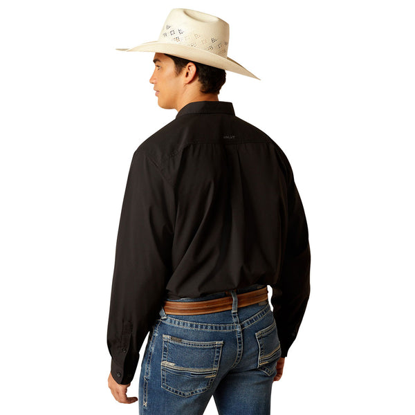 10048567 Ariat Men's360 Airflow Classic Fit Long Sleeve Buttondown Shirt - Black
