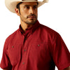 10048569 Ariat Men's 360 Airflow Classic Fit Short Sleeve Buttondown Shirt - Merlot