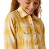 10048597 Ariat Girls' Glenrock Long Sleeve Snap Shirt - Cactus Dobby