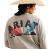 10048646 Ariat Women's Fun Farm Oversize Long Sleeve T-Shirt - Heather Grey