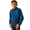 10048659 Ariat Boys Pascual Long Sleeve Buttondown Shirt - Directoire Blue