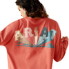 10048692 Ariat Women's Fun Farm Oversize Long Sleeve T-Shirt - Faded Rose