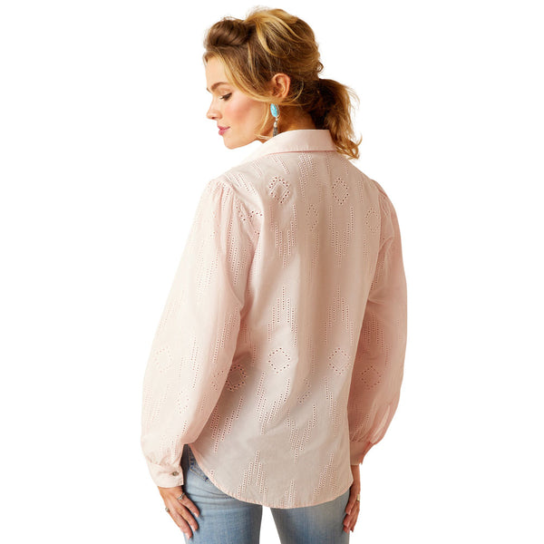 10048698 Ariat Women's Long Sleeve Romantic Shirt - Icy Pink