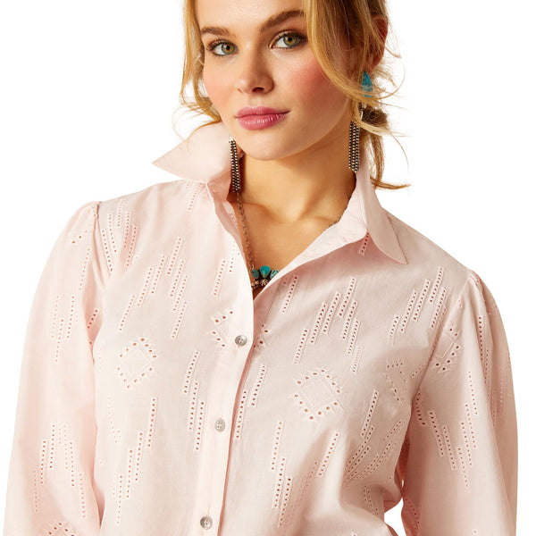 10048698 Ariat Women's Long Sleeve Romantic Shirt - Icy Pink