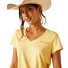 10048738 Ariat Women's Laguna Logo Short Sleeve V-Neck Top - Jojoba