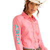 10048752 Ariat Women's Team Kirby Stretch Long Sleeve Shirt - Camellia Rose
