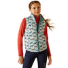 10048804 Ariat Girls' Bella Insulated Reversible Vest - Painted Ponies/Brittany Blue