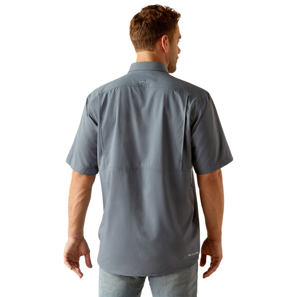 10048844 Ariat Men's VentTEK Classic Fit Short Sleeve Shirt - Newsboy Blue