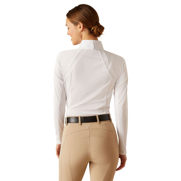 10048938 Ariat Women's Sunstopper 3.0 Long Sleeve Show Shirt - White
